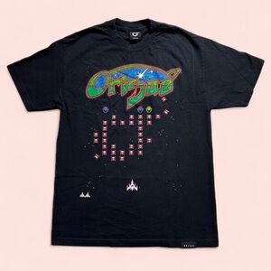 Black Orisue Galaga Graphic T-Shirt with Colorful Design L